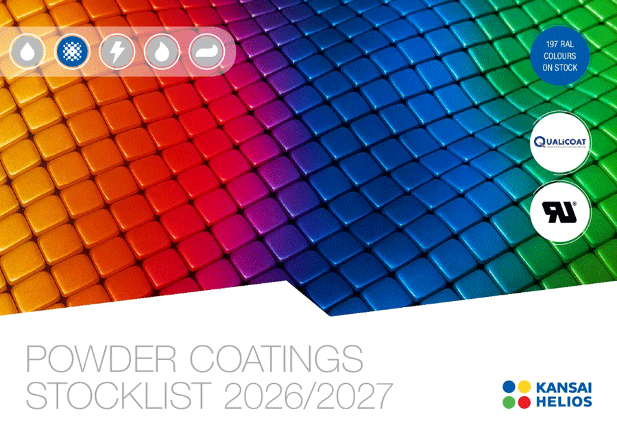 Cover of the Powder Coating Stocklist by KANSAI HELIOS (2026/2027)